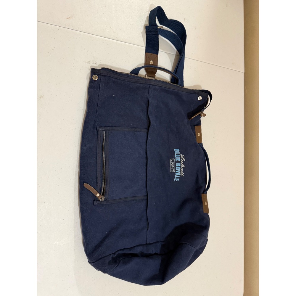 Labatt Blue Royale Light Navy Blue Canvas Duffel Travel Bag Weekender